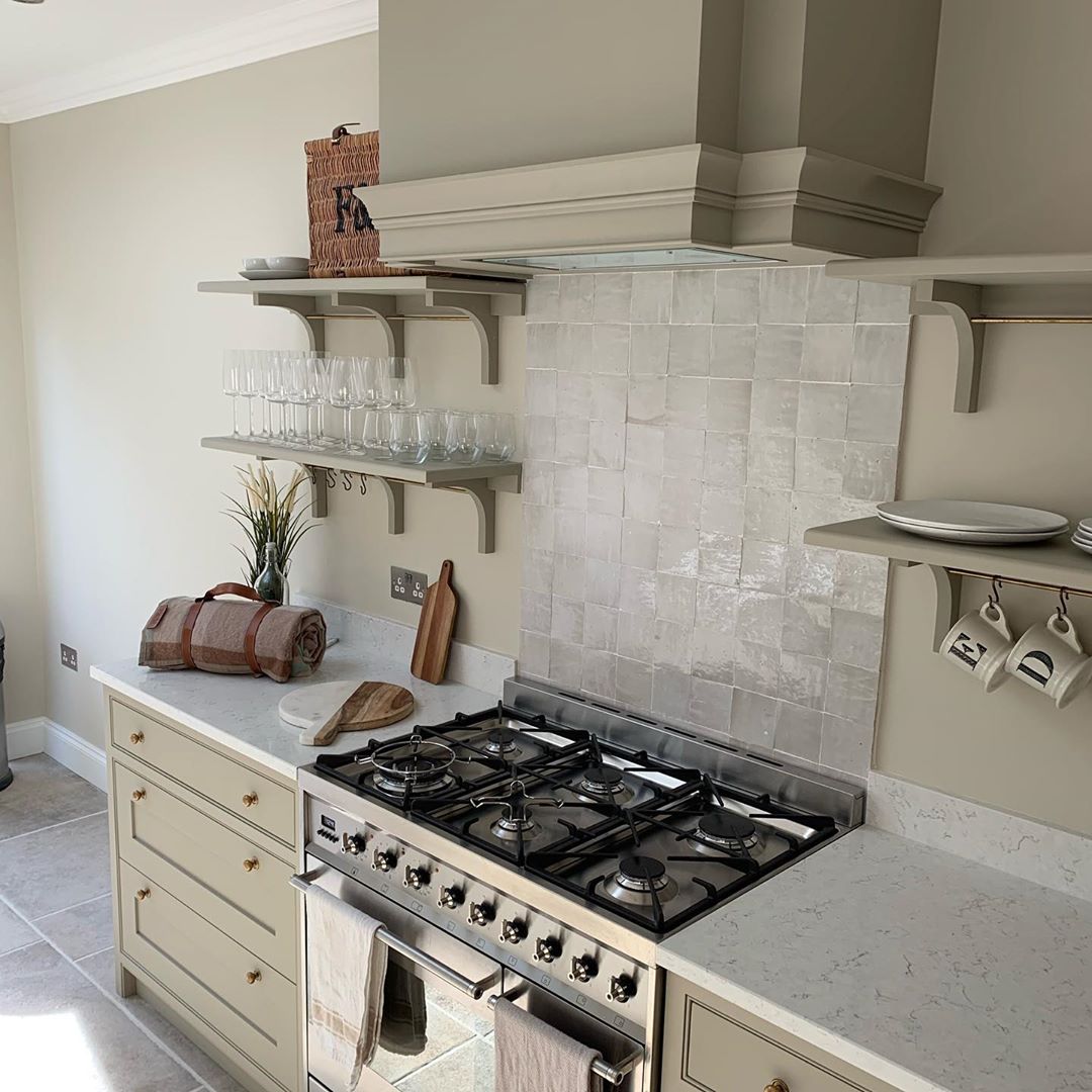 Kitchen installation, with bespoke cooker hood