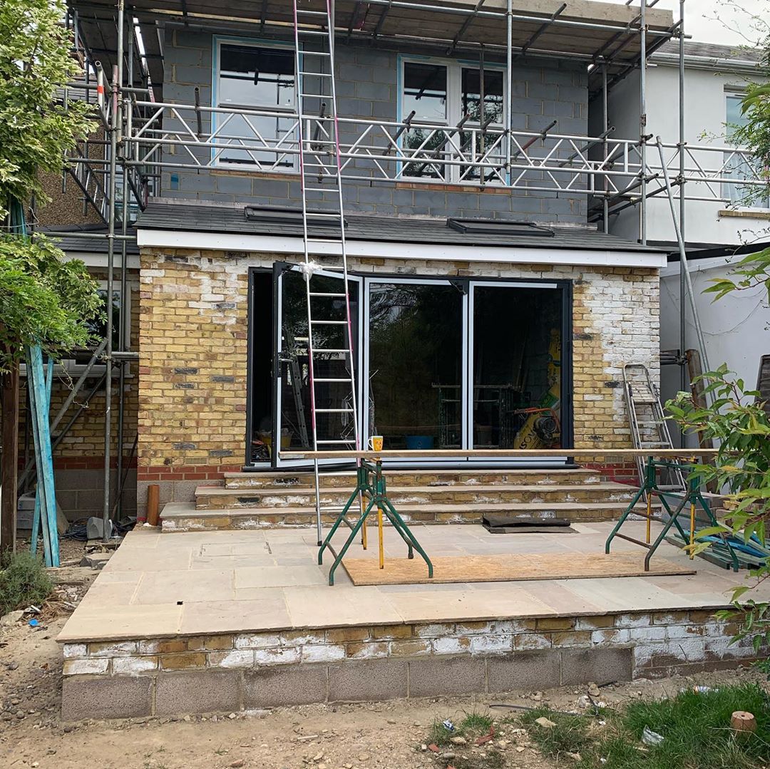 Double extension with bi-fold doors